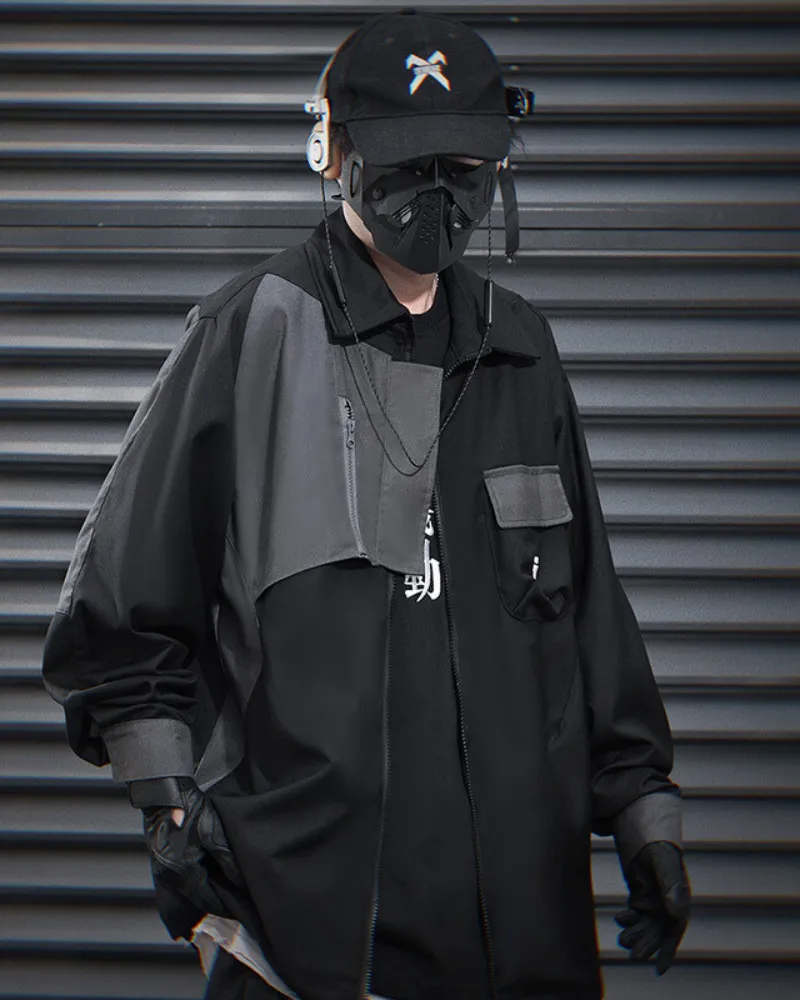 Techwear Irregular Patchwork Lapel Jacket