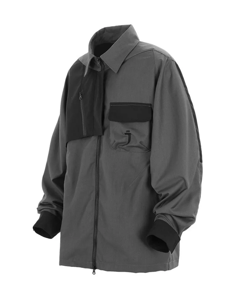 Techwear Irregular Patchwork Lapel Jacket