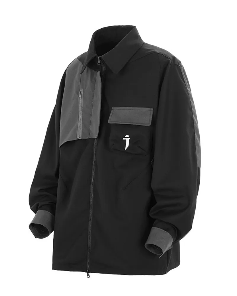 Techwear Irregular Patchwork Lapel Jacket