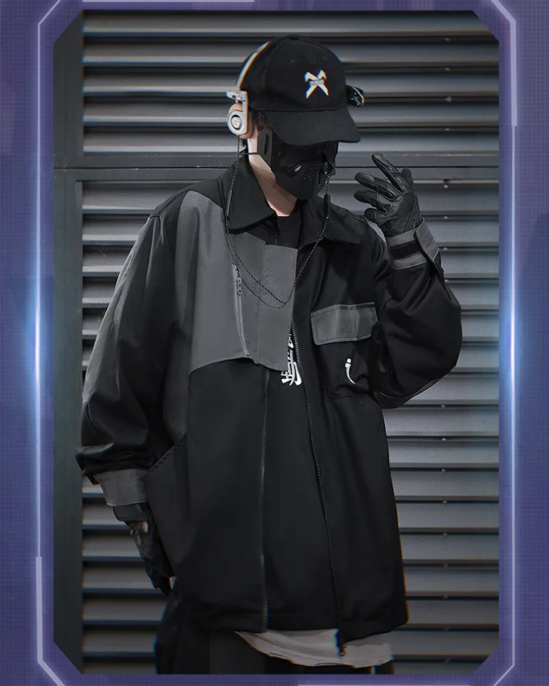 Techwear Irregular Patchwork Lapel Jacket