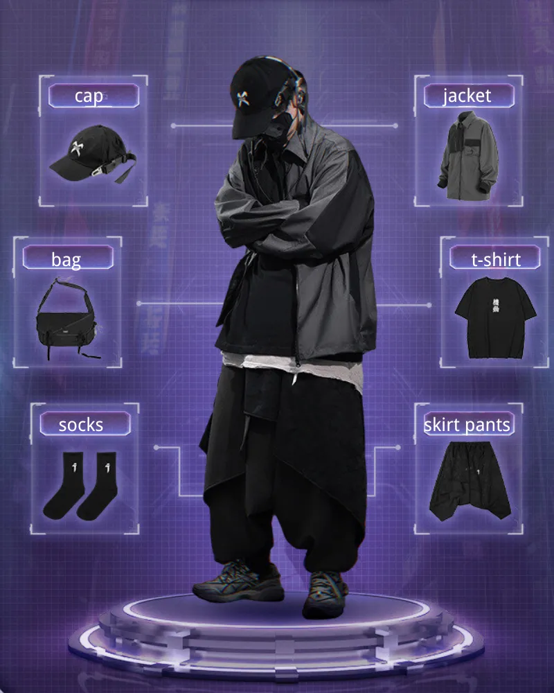 Techwear Irregular Patchwork Lapel Jacket