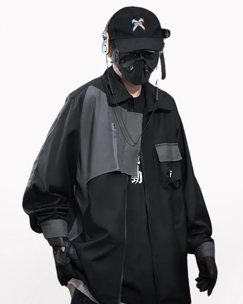 Techwear Irregular Patchwork Lapel Jacket
