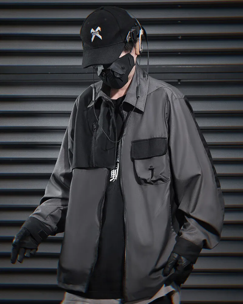 Techwear Irregular Patchwork Lapel Jacket