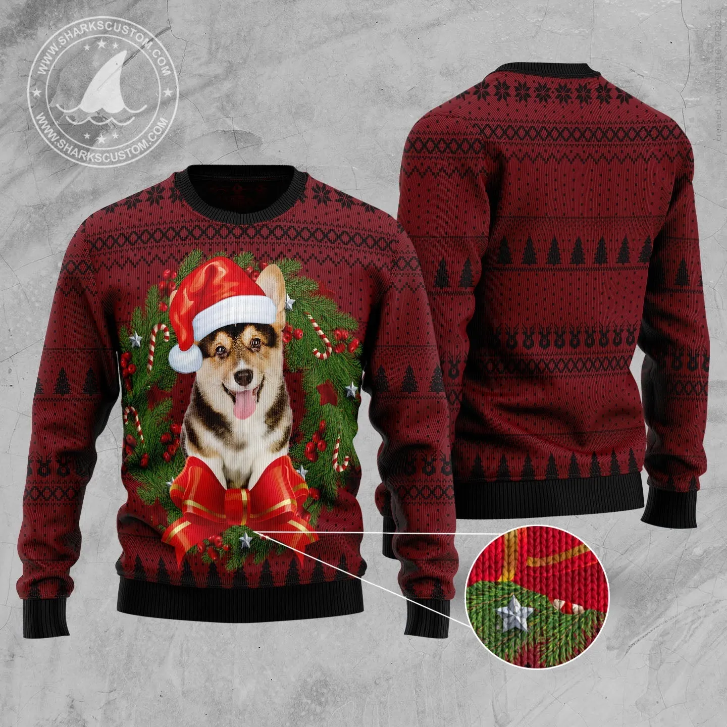 Ugly Christmas Sweater JulesRoche Funny Printed Cotton Blend