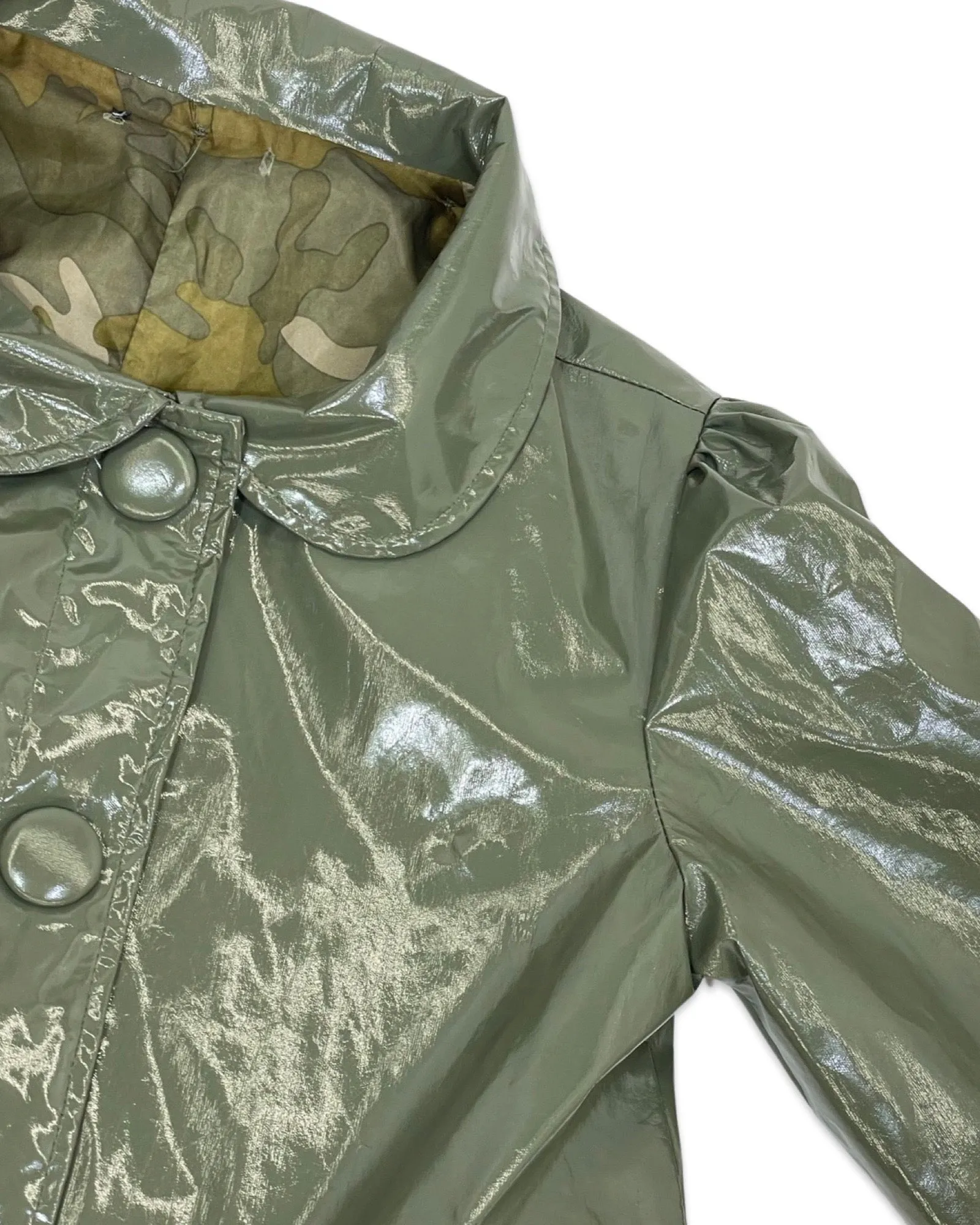 VINTAGE : GREEN PVC COAT : S/M
