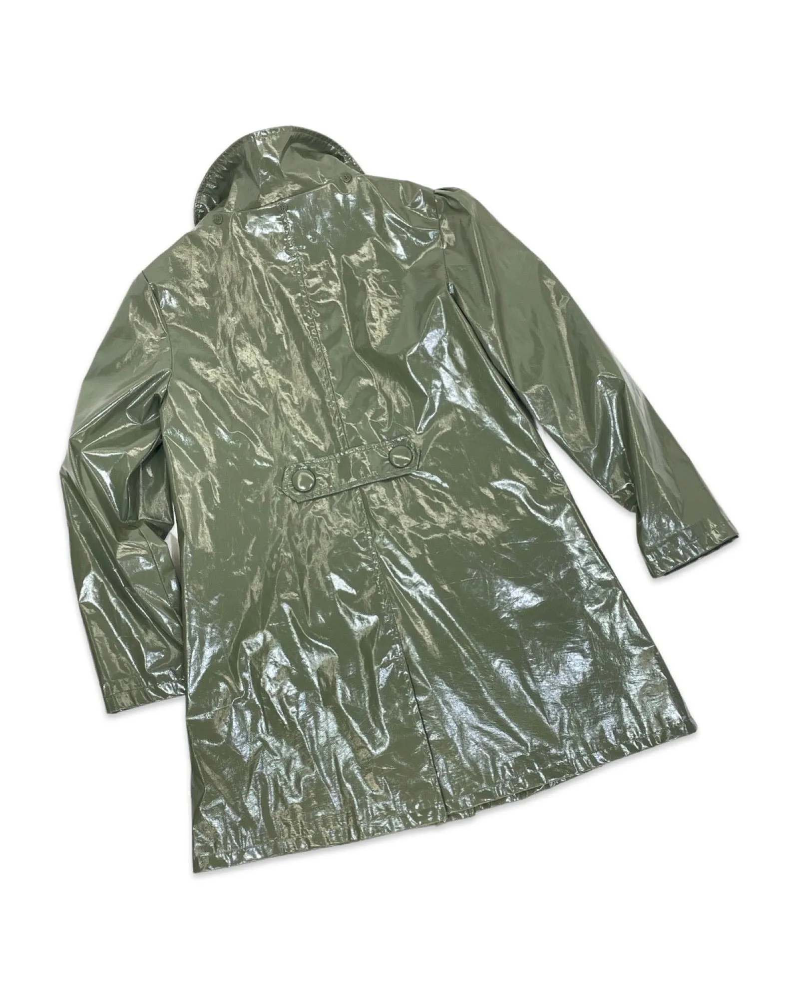VINTAGE : GREEN PVC COAT : S/M