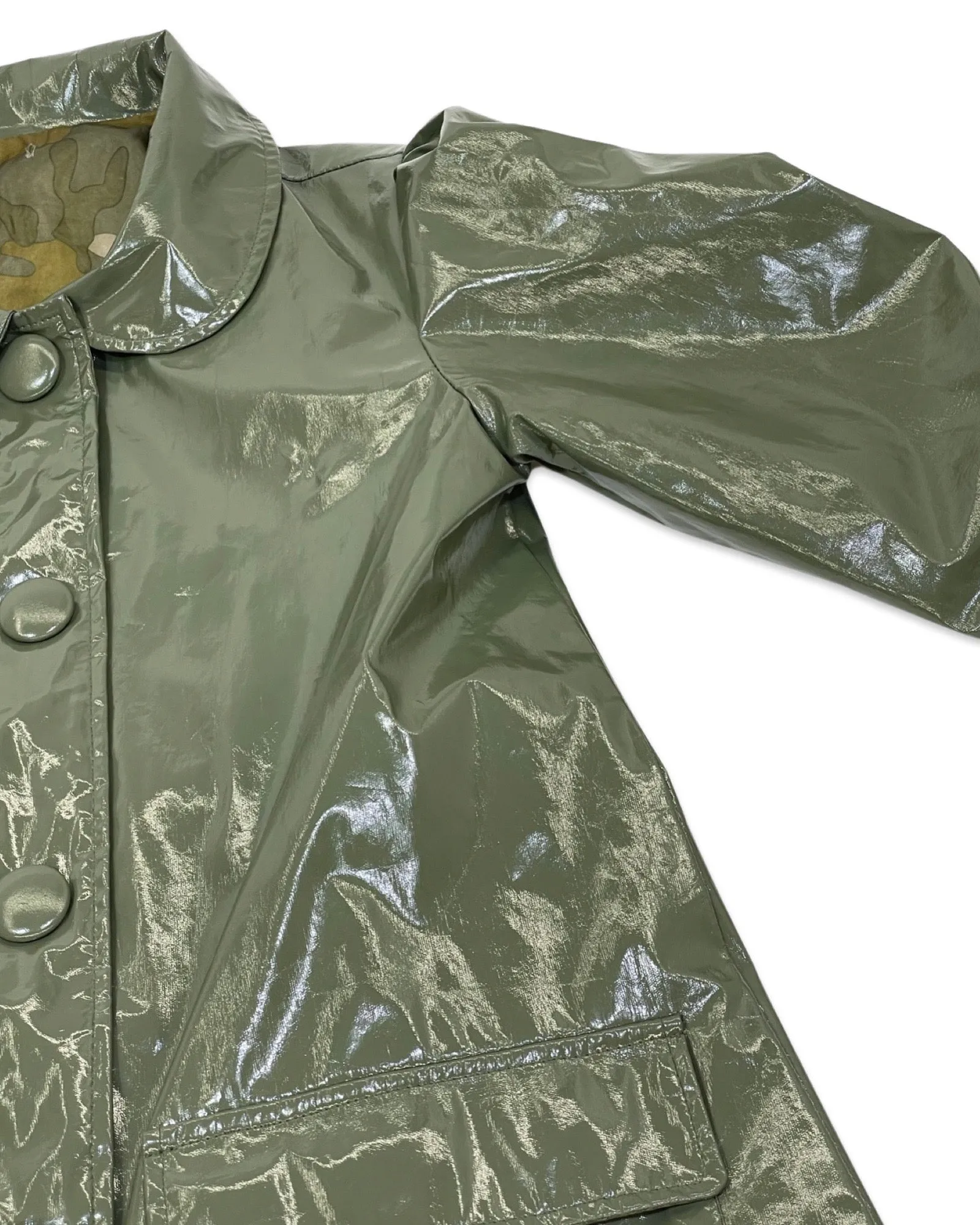 VINTAGE : GREEN PVC COAT : S/M
