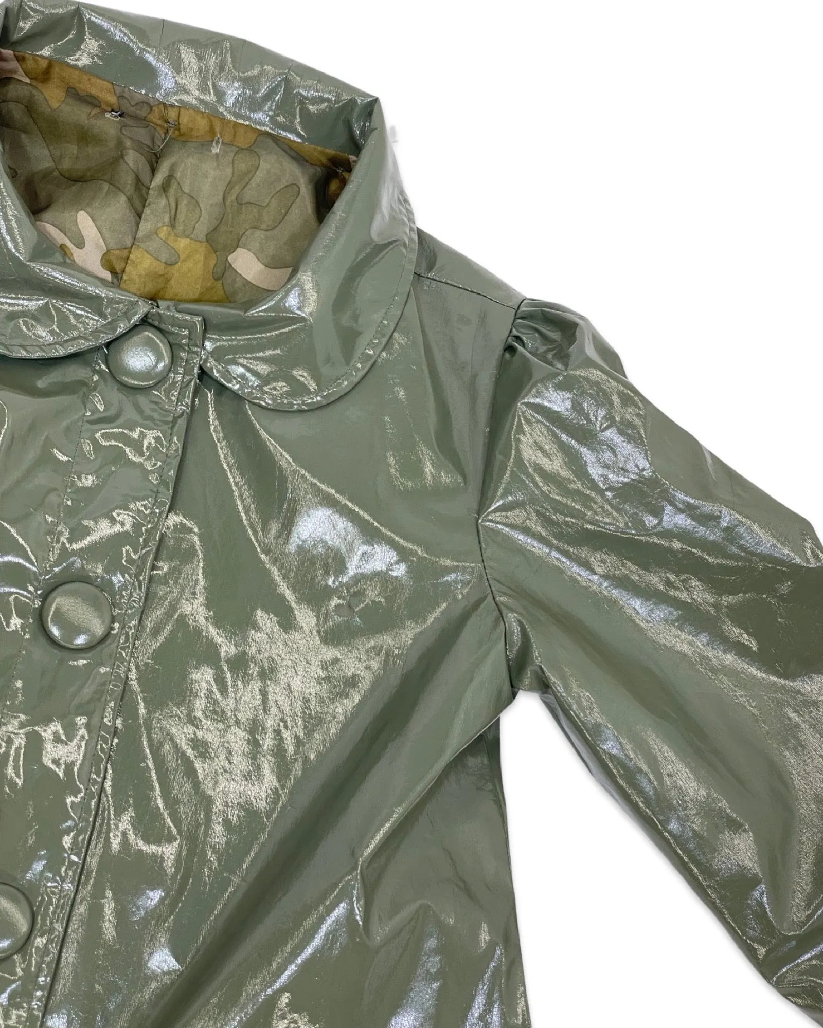 VINTAGE : GREEN PVC COAT : S/M