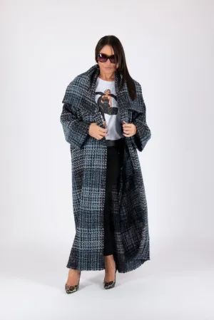 Winter Blue Plaid Coat Ofelia SALE