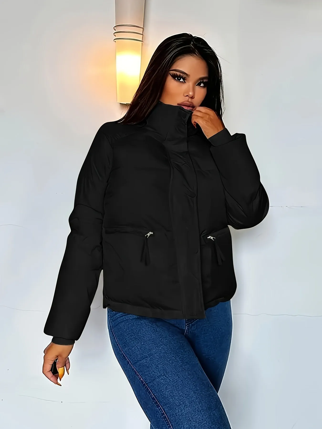 Women's Casual Short Down Jacket with Zipper | Ideal for Autumn/Winter