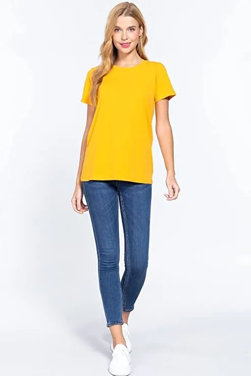 Womens- Crew Neck Short Sleeve Boxy Boyfriend Tee