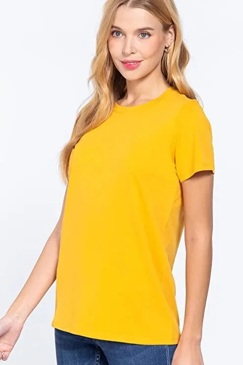 Womens- Crew Neck Short Sleeve Boxy Boyfriend Tee