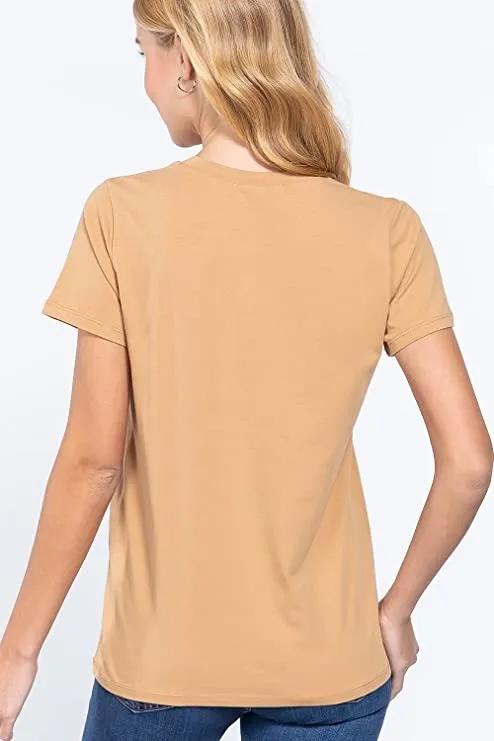 Womens- Crew Neck Short Sleeve Boxy Boyfriend Tee