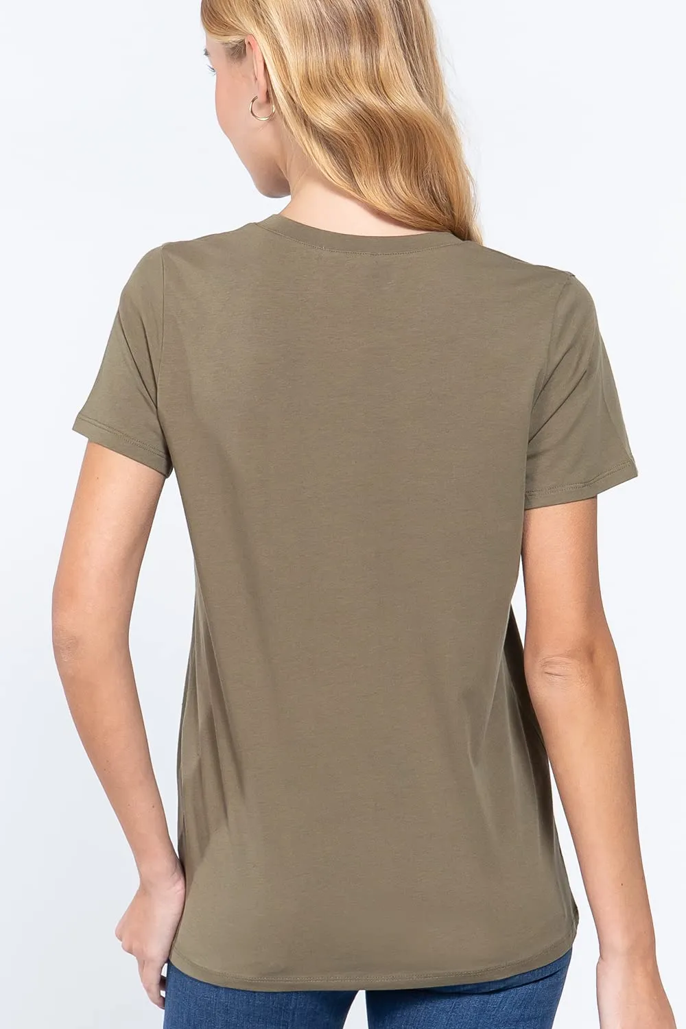 Womens- Crew Neck Short Sleeve Boxy Boyfriend Tee