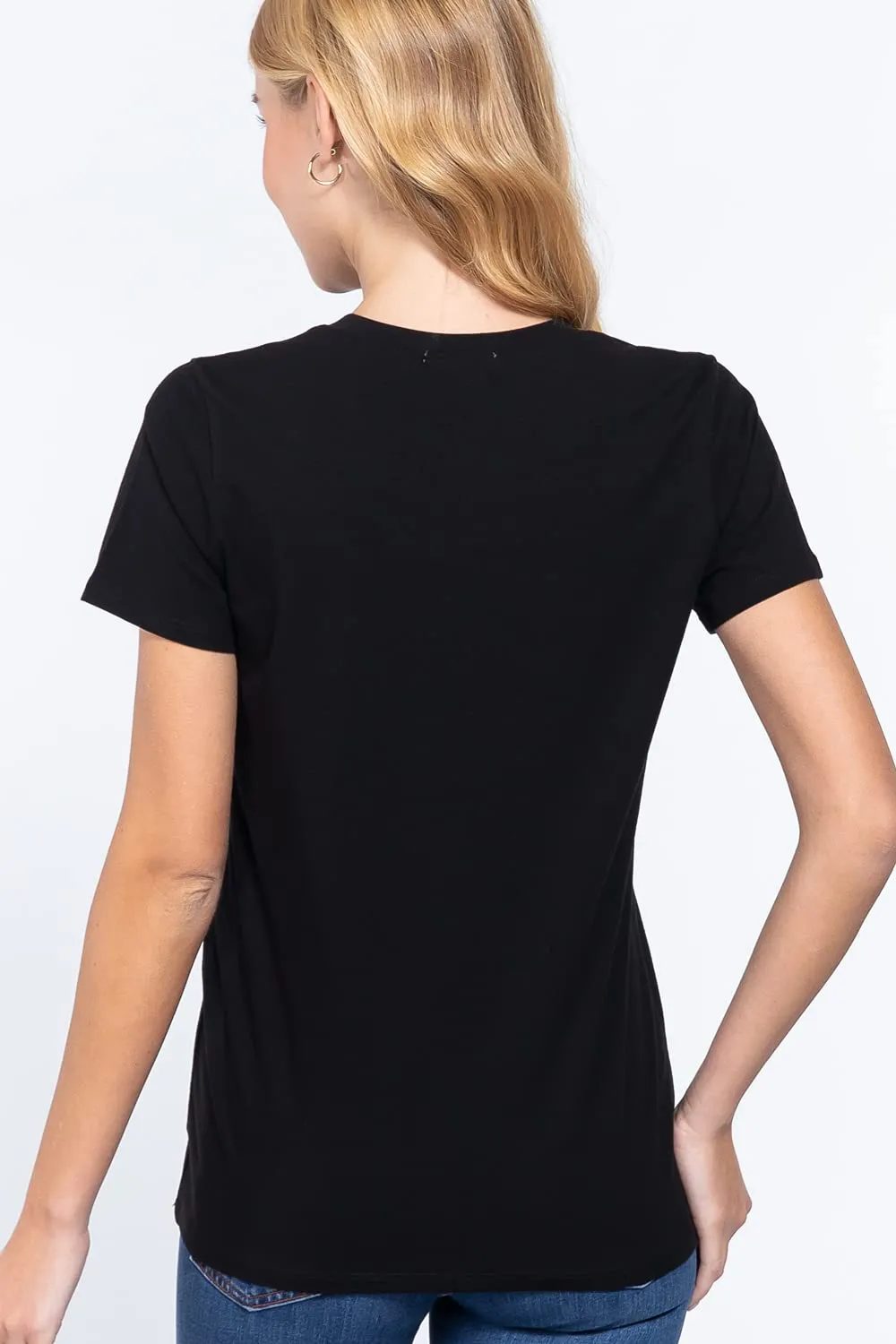 Womens- Crew Neck Short Sleeve Boxy Boyfriend Tee