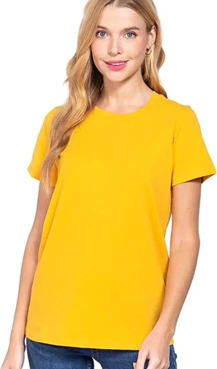 Womens- Crew Neck Short Sleeve Boxy Boyfriend Tee