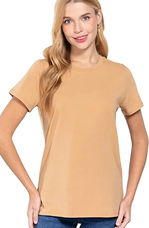 Womens- Crew Neck Short Sleeve Boxy Boyfriend Tee