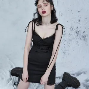 Women's Satin Sleeveless Slim Mini Dress