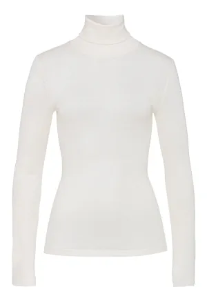 Woolen Silk W Wool and Silk Roll Collar Turtleneck | Cygne 71423-795